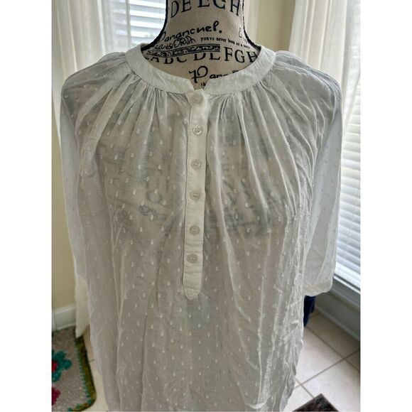 Garnet Hill White Dot Shirt - Picture 1 of 8